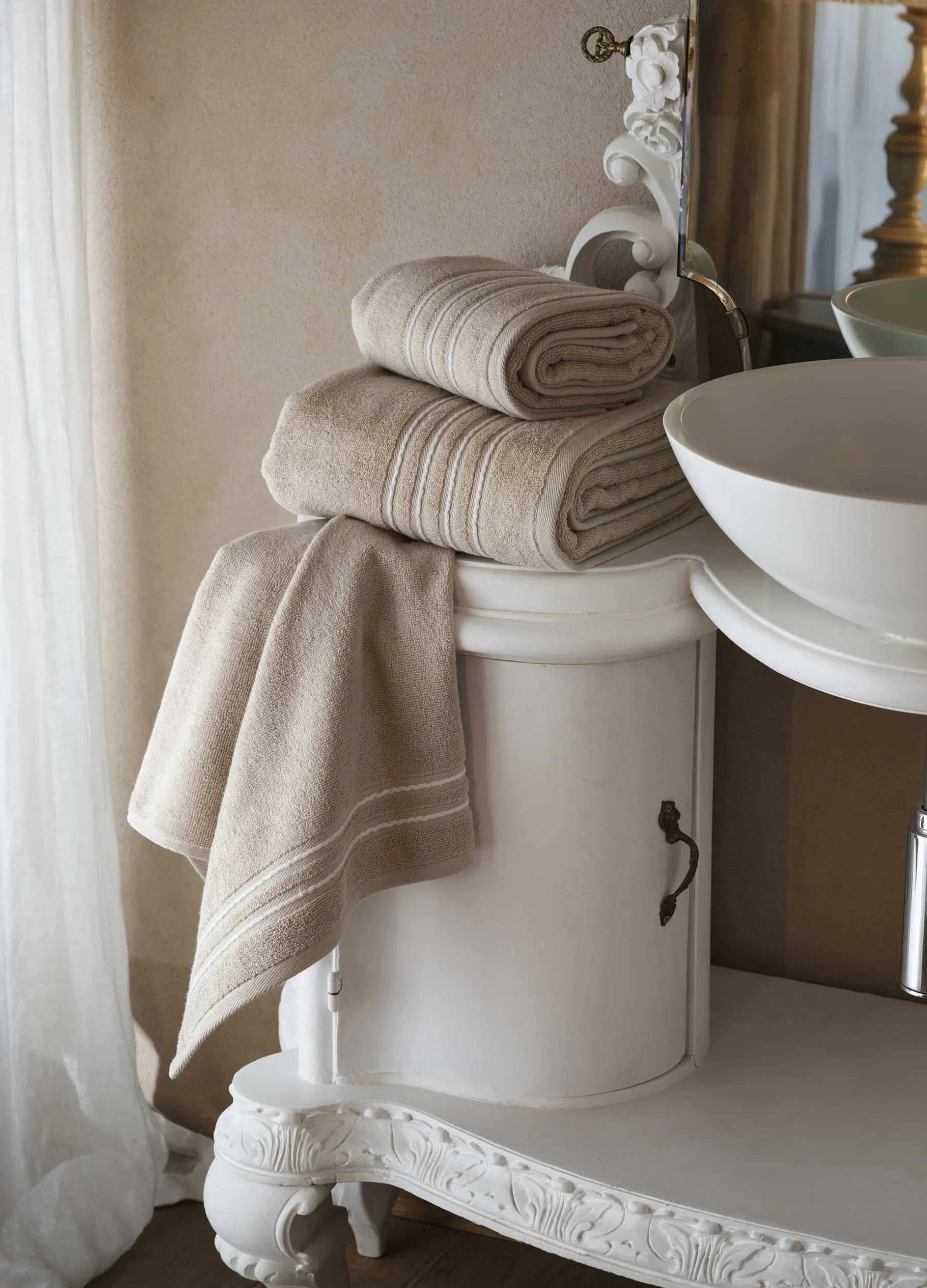 Telo da bagno a righe tinto filo Made in Portugal