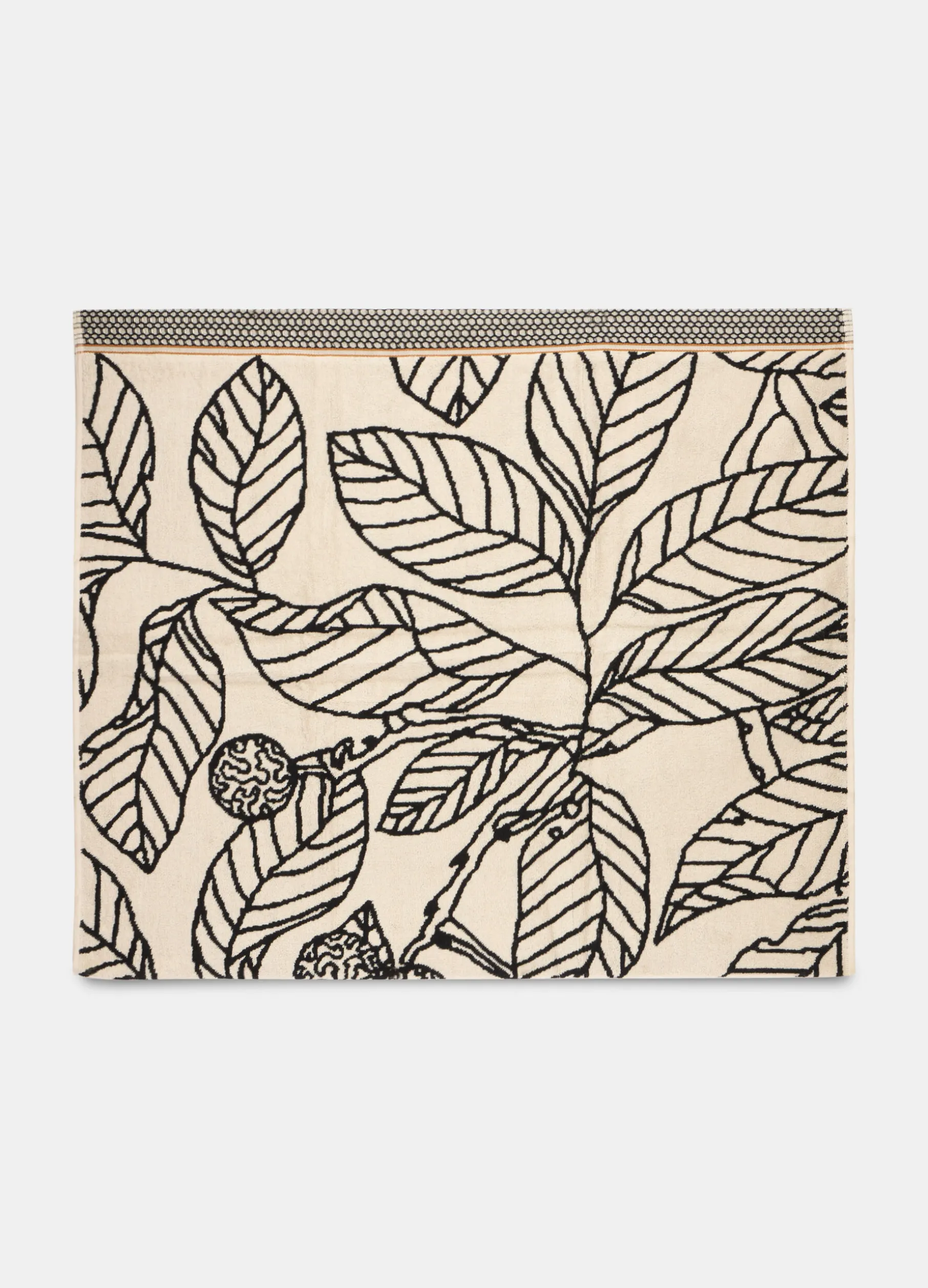 Telo doccia in spugna con motivo a contrasto