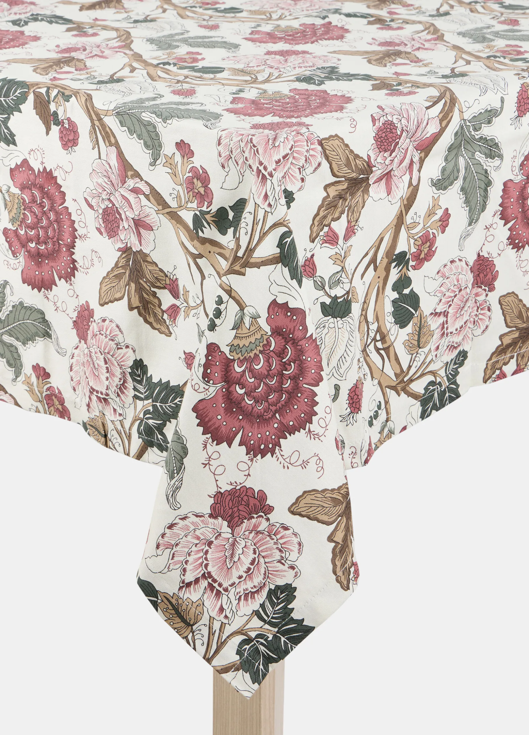 Tovaglia 8 posti in cotone con stampa a fiori