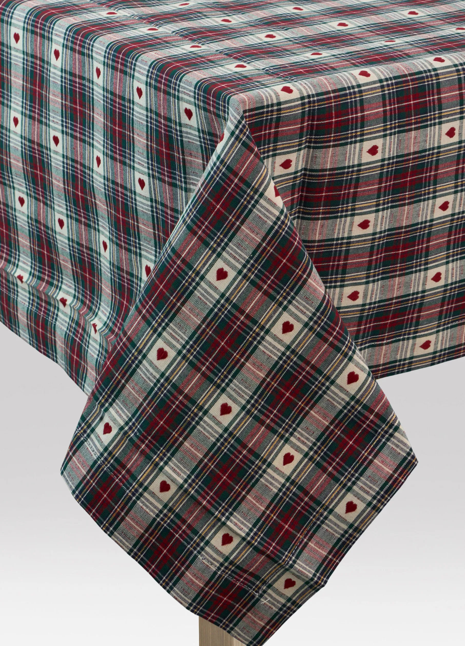 Tovaglia 6 posti in cotone con motivo cuori