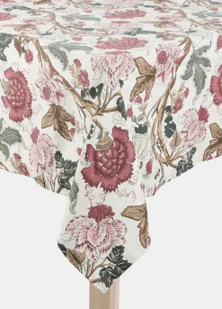 Tovaglia quadrata in cotone con stampa a fiori