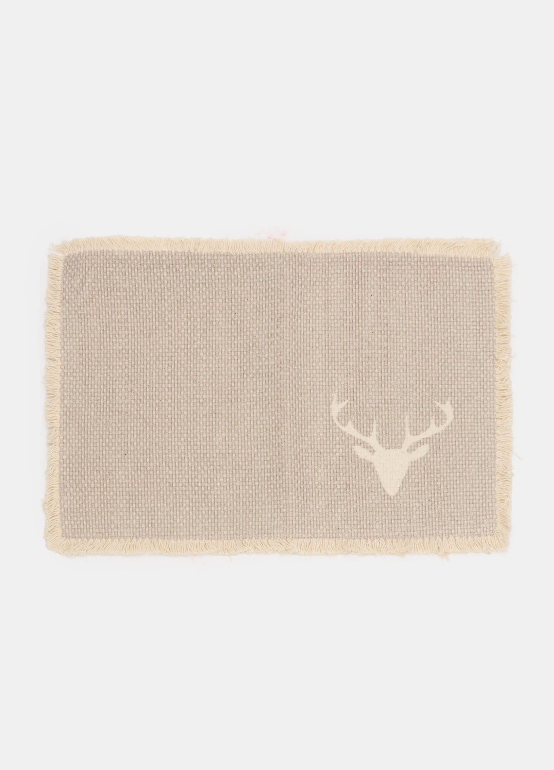 Tovaglietta cervo in cotone intrecciato con frange