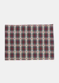 Tovaglietta rettangolare in cotone con motivo cuori