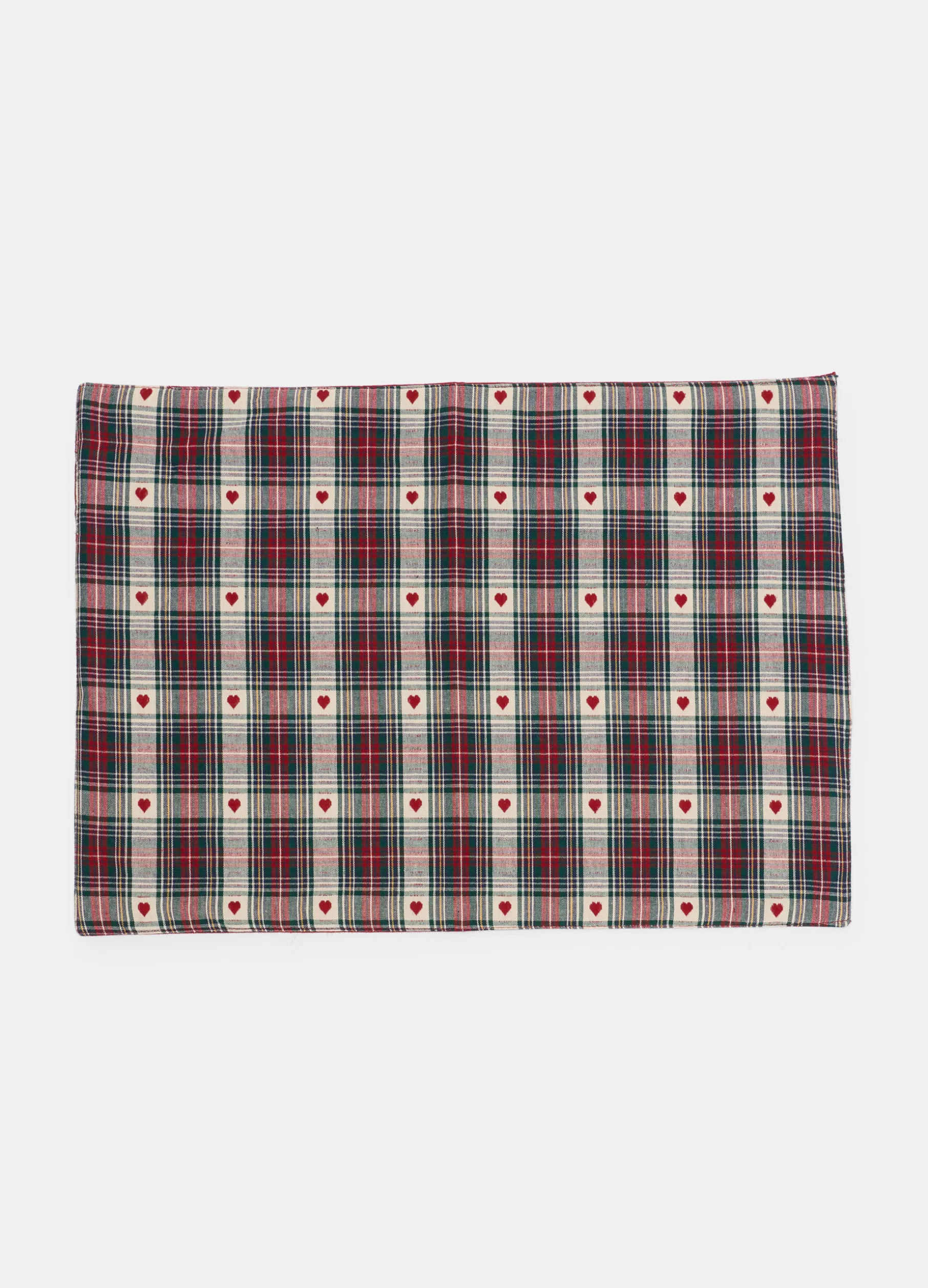 Tovaglietta rettangolare in cotone con motivo cuori