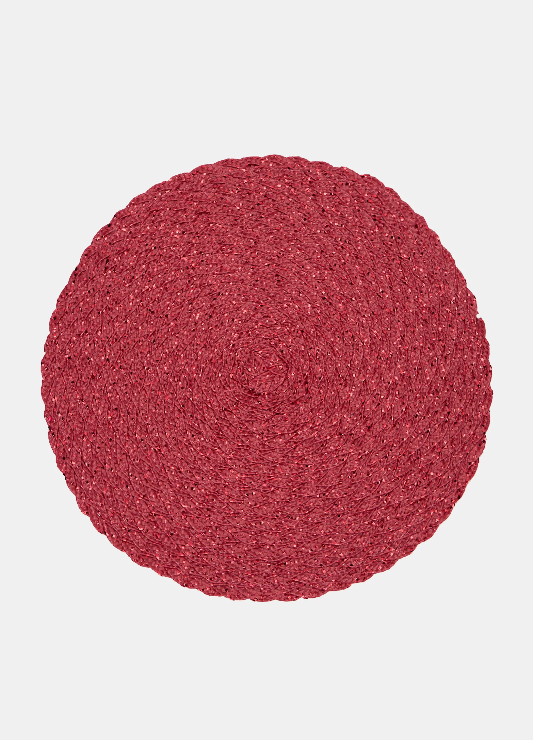 Tovaglietta rotonda intrecciata con dettagli lucidi