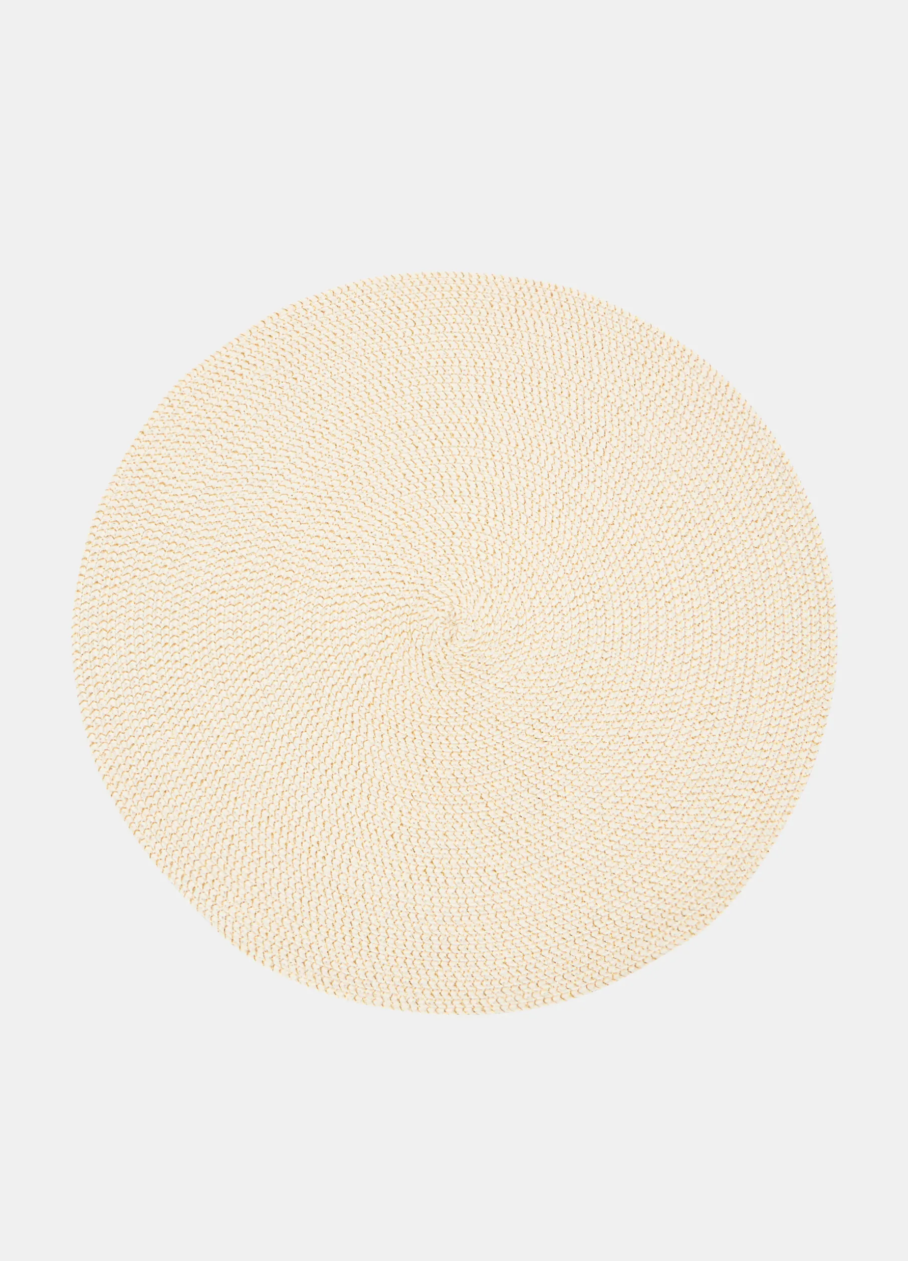 Tovaglietta rotonda intrecciata con filo dorato