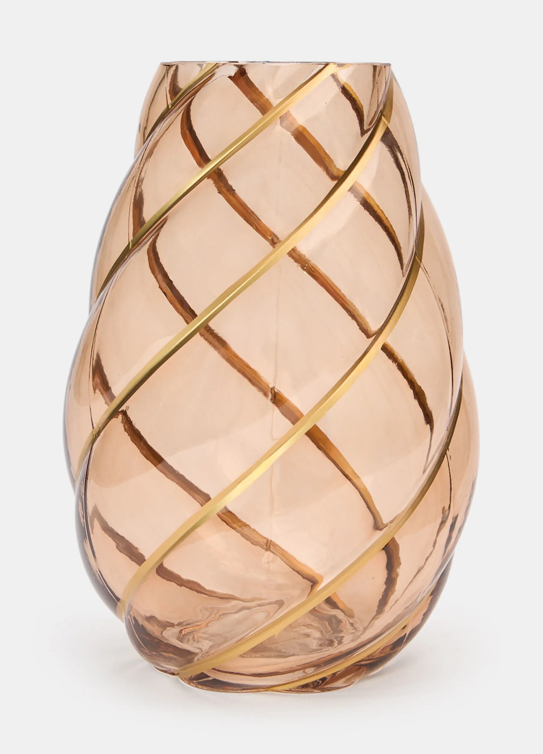 Vaso alto torchon fatto a mano in vetro