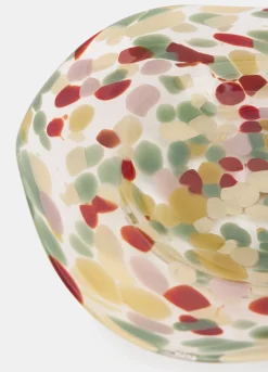 Vaso basso in vetro screziato