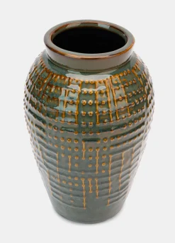 Vaso in ceramica smaltata e screziata