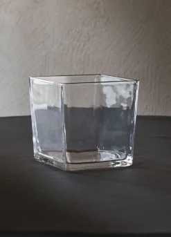 Vaso squadrato piccolo in vetro spesso