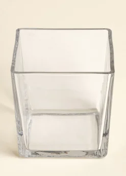 Vaso squadrato piccolo in vetro spesso