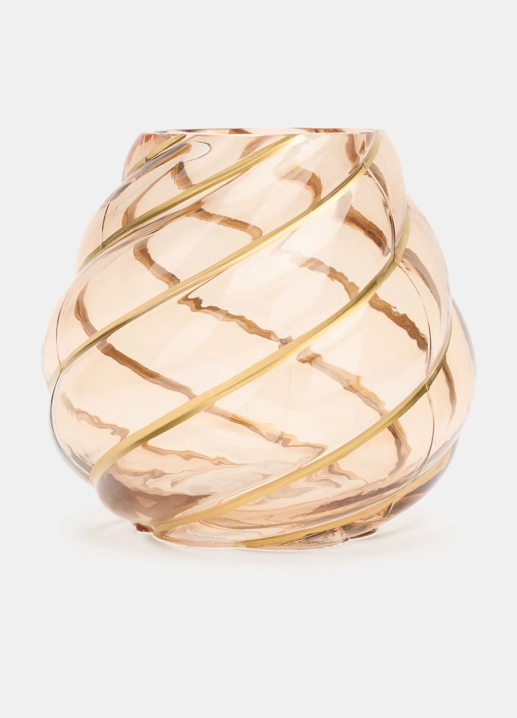 Vaso torchon fatto a mano in vetro