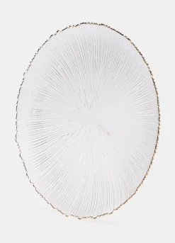 Vassoio ovale in vetro scanalato