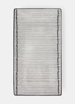 Vassoio rettangolare in ceramica bicolore