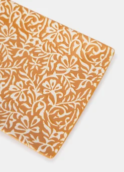 Vassoio rettangolare in ceramica a fiori
